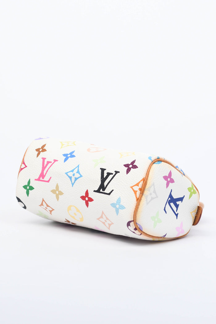 2000s Louis Vuitton x Takashi Murakami White Multicolour Nano Speedy