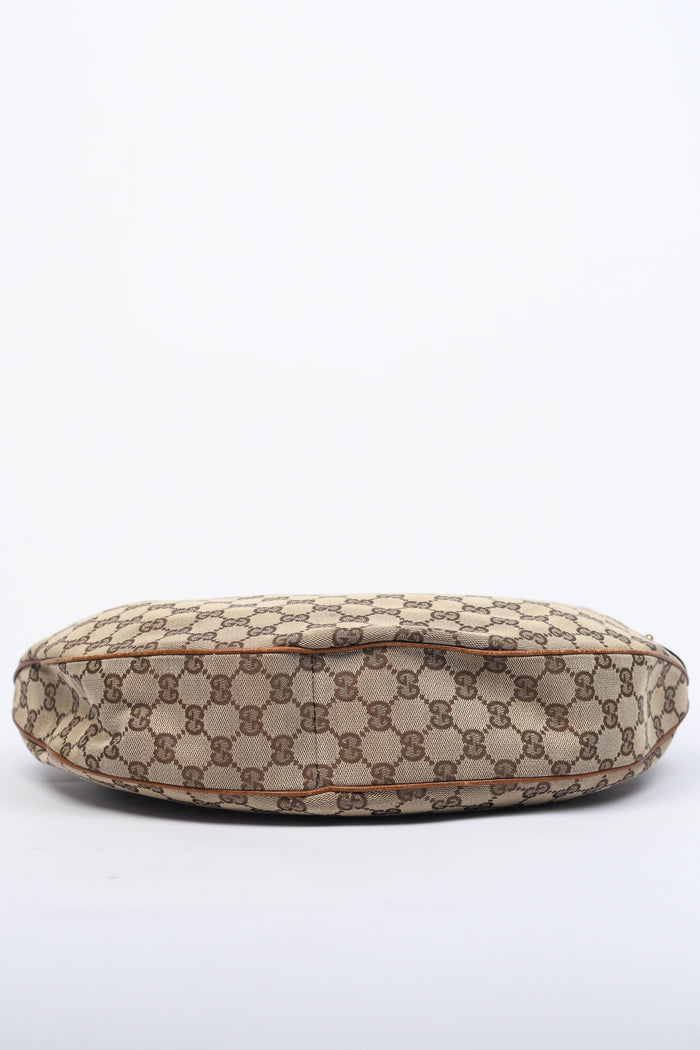 Vintage Gucci Monogram Bamboo Hobo Shoulder Bag