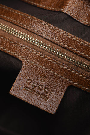 Vintage Gucci Monogram Bamboo Hobo Shoulder Bag