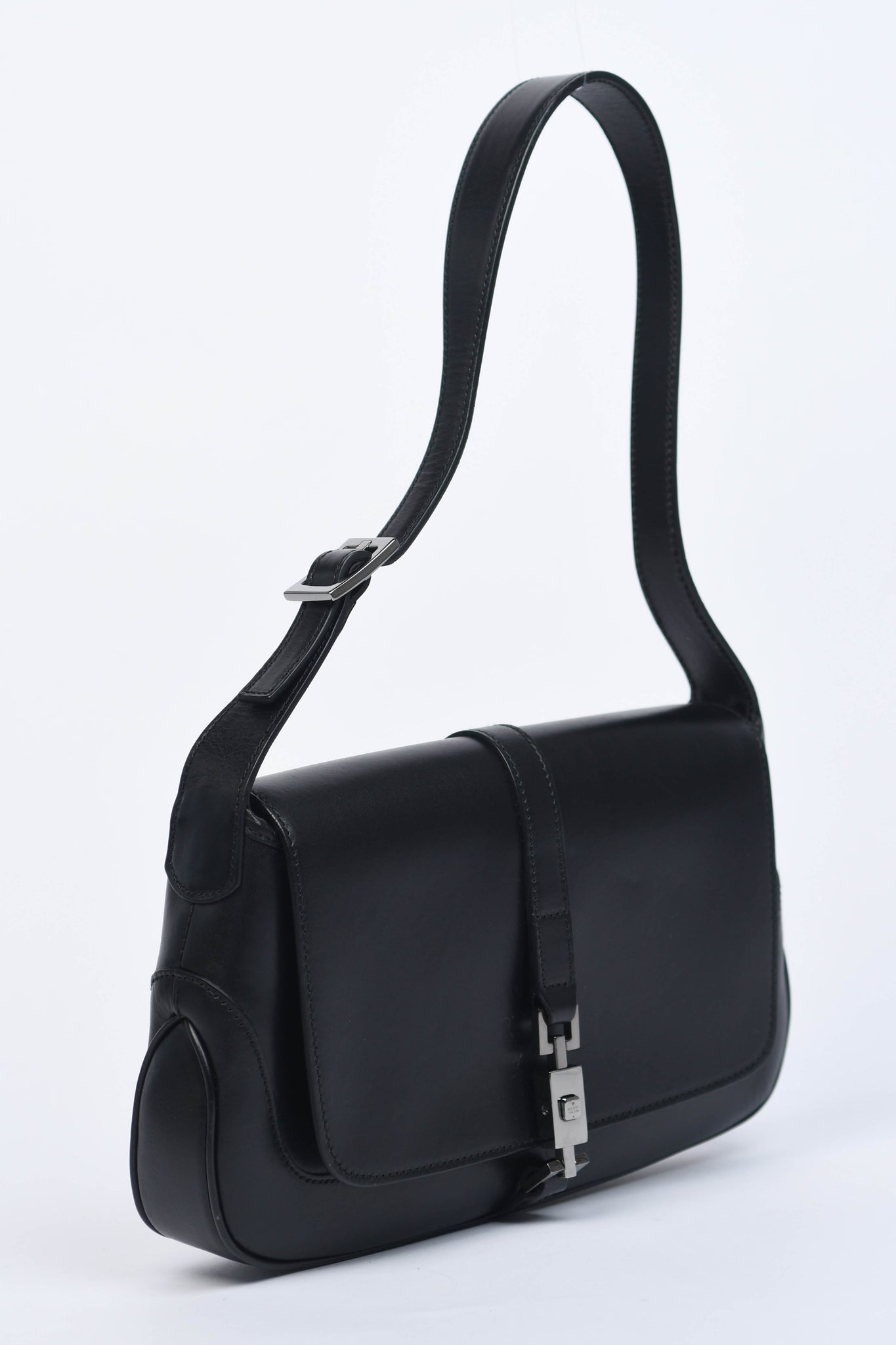 Vintage Gucci Black Leather Mini Jackie Shoulder Bag