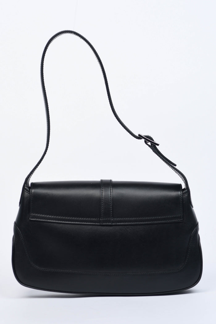 Vintage Gucci Black Leather Mini Jackie Shoulder Bag