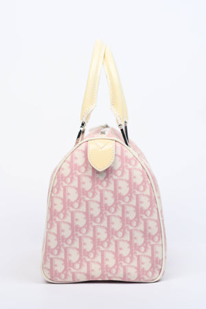 2000s Christian Dior Pink Monogram Canvas Small Boston Bag