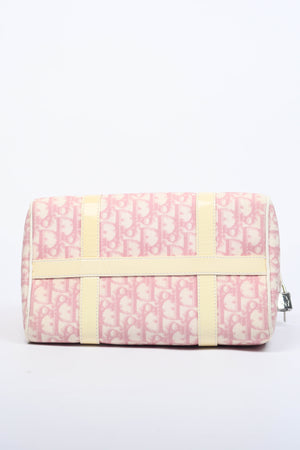 2000s Christian Dior Pink Monogram Canvas Small Boston Bag
