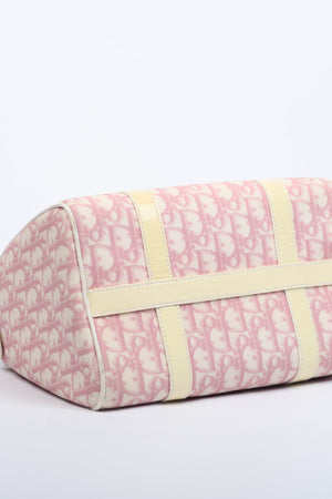 2000s Christian Dior Pink Monogram Canvas Small Boston Bag