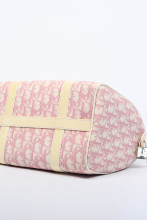 2000s Christian Dior Pink Monogram Canvas Small Boston Bag