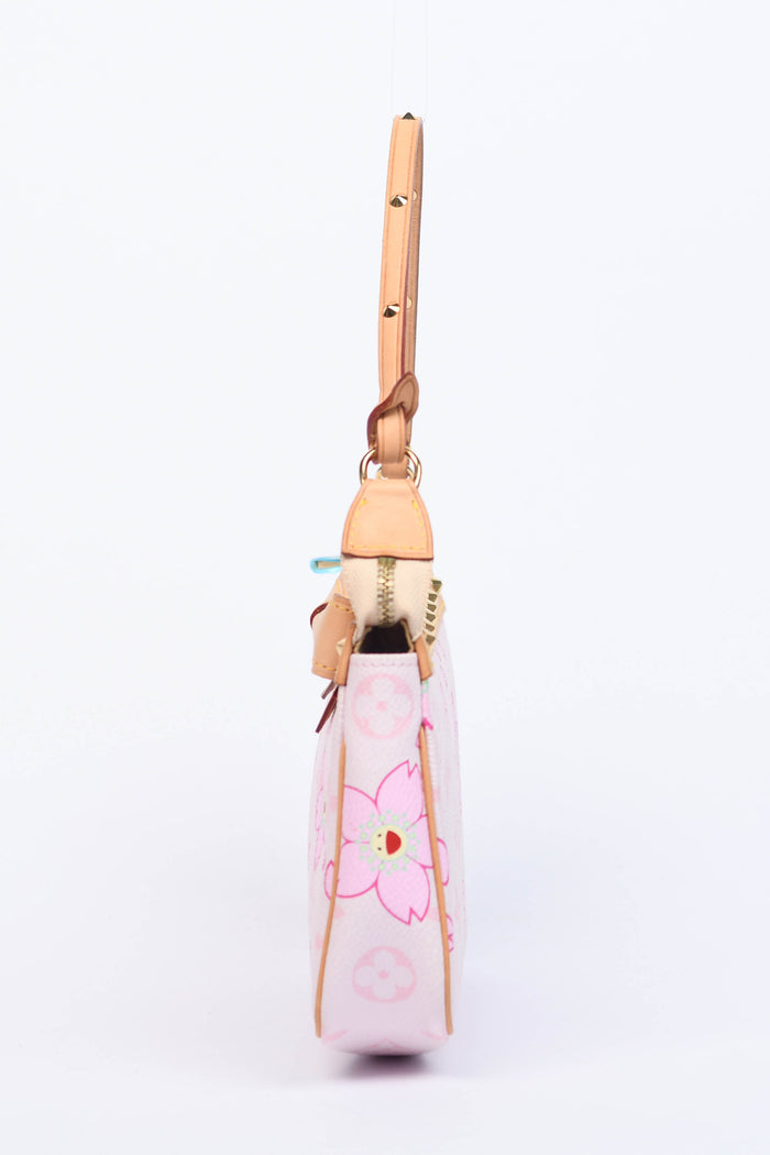 RARE Louis Vuitton x Takashi Murakami Pink Cherry Blossom Pochette Accessoires
