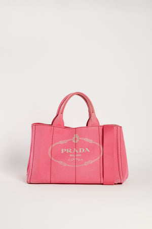 Vintage Prada Pink Canapa Tote Bag