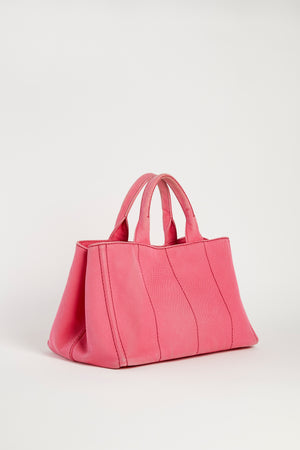 Vintage Prada Pink Canapa Tote Bag