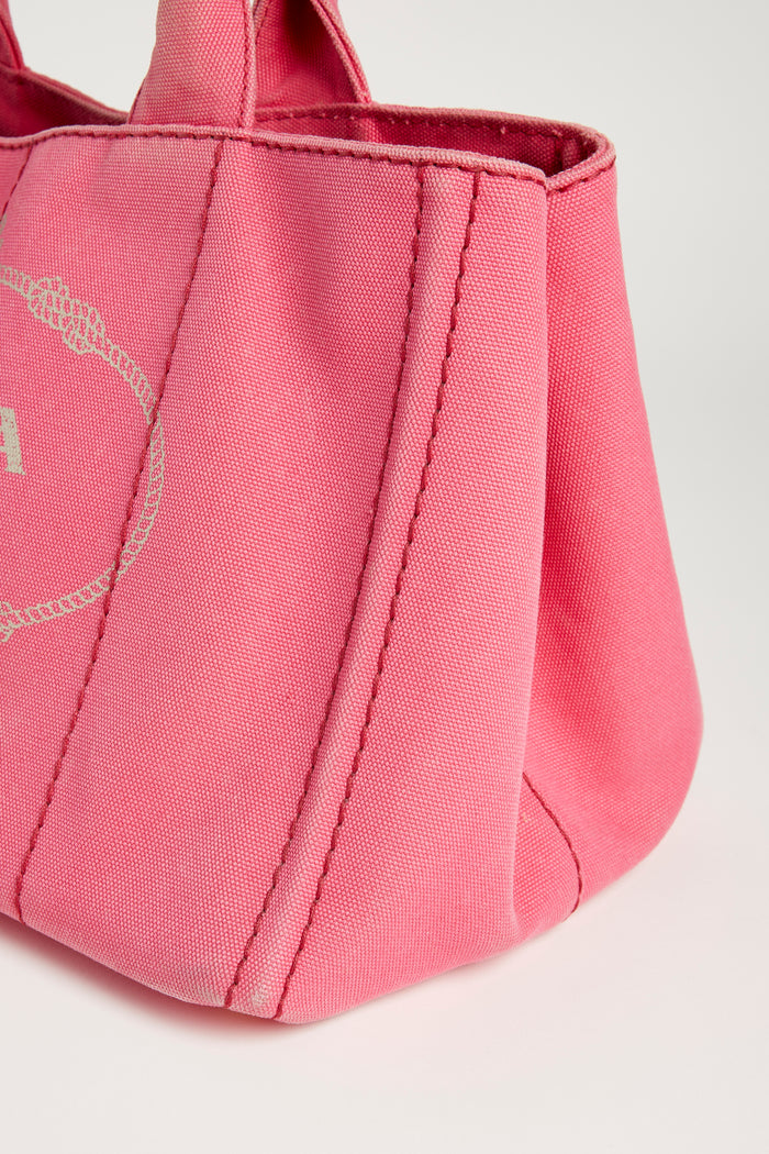 Vintage Prada Pink Canapa Tote Bag