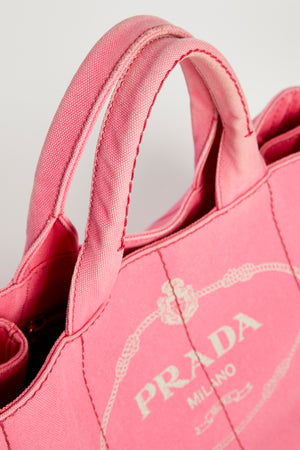 Vintage Prada Pink Canapa Tote Bag