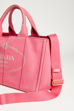 Vintage Prada Pink Canapa Tote Bag