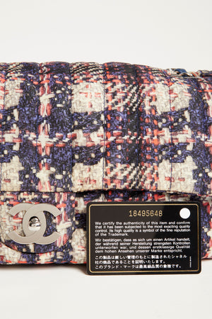 2010s Chanel Tweed Printed Nylon Single Flap