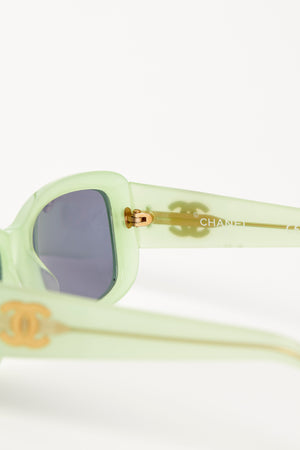 2000s Chanel Green CC Sunglasses