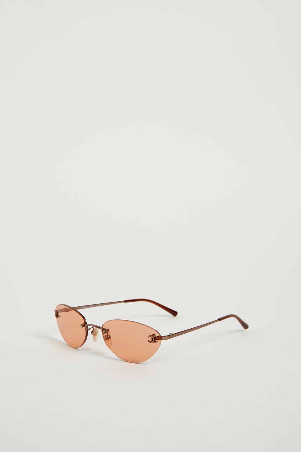 2000s Chanel Orange Oval CC Sunglasses