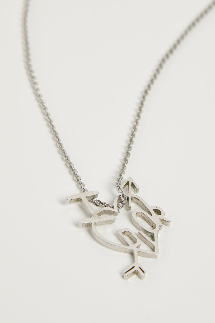 Y2K Christian Dior Silver Heart Arrow Necklace