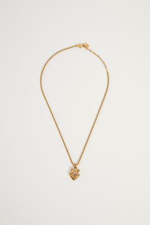 Vintage Christian Dior Gold Heart Diamanté Necklace