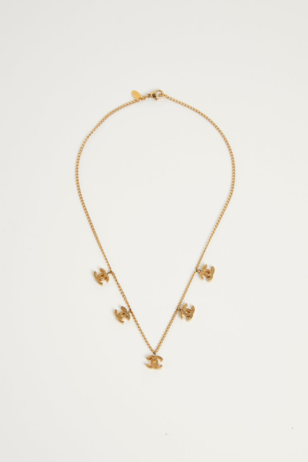 Vintage Chanel Gold Mini CC Charm Necklace