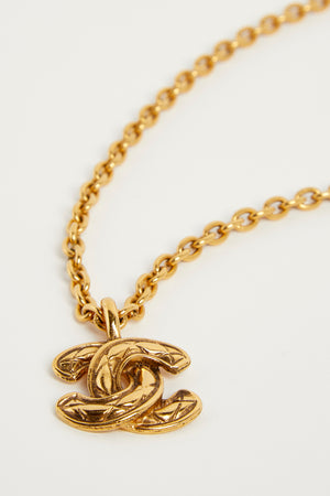 Vintage Chanel CC 24k Gold Plated Necklace