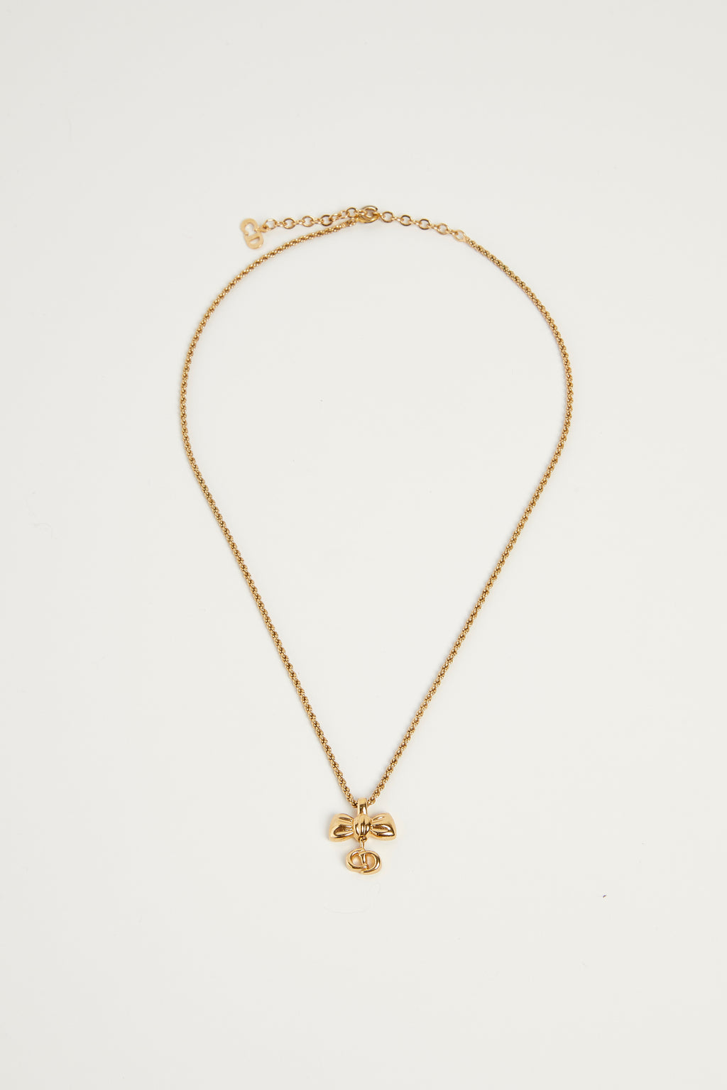 Vintage Christian Dior Gold Bow Necklace