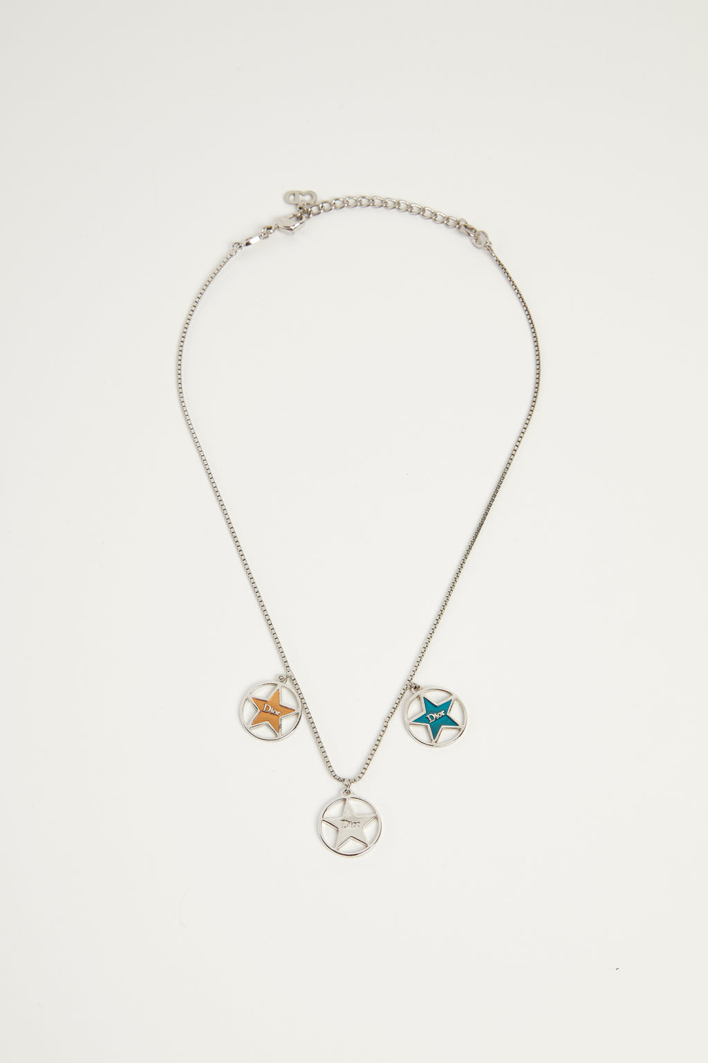 Vintage Christian Dior Silver Trio Star Necklace