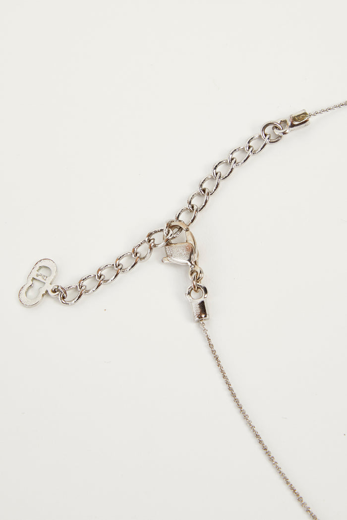 Vintage Christian Dior Large Silver "DIOR" Necklace