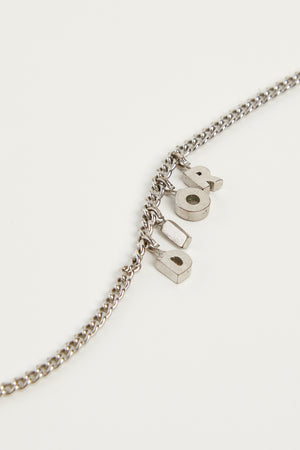 Vintage Christian Dior Small Silver "DIOR" Necklace