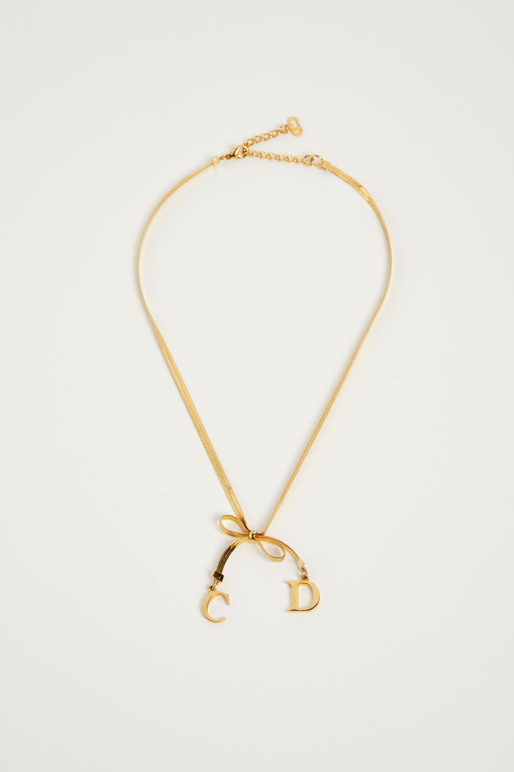 RARE Christian Dior Gold Bow Necklace