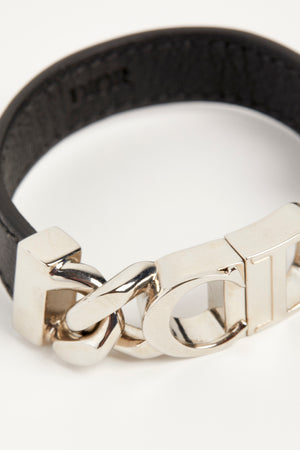 2010s Christian Dior Chain Leather Bracelet