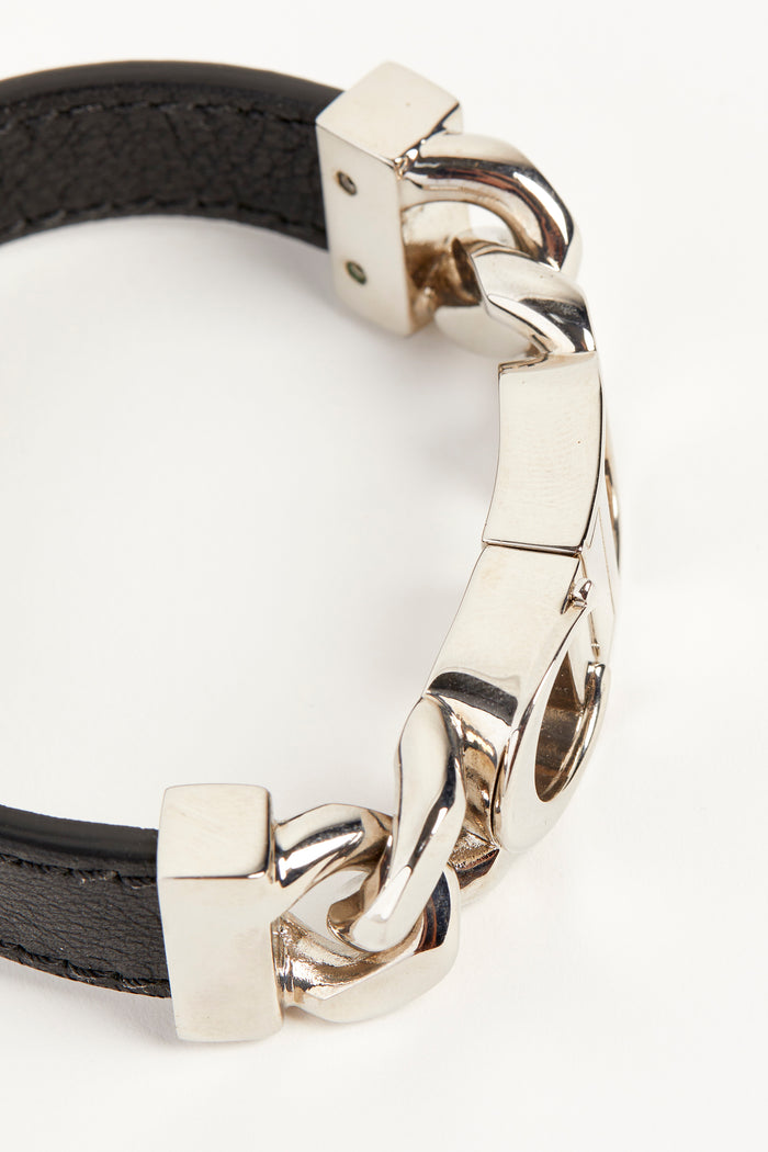 2010s Christian Dior Chain Leather Bracelet