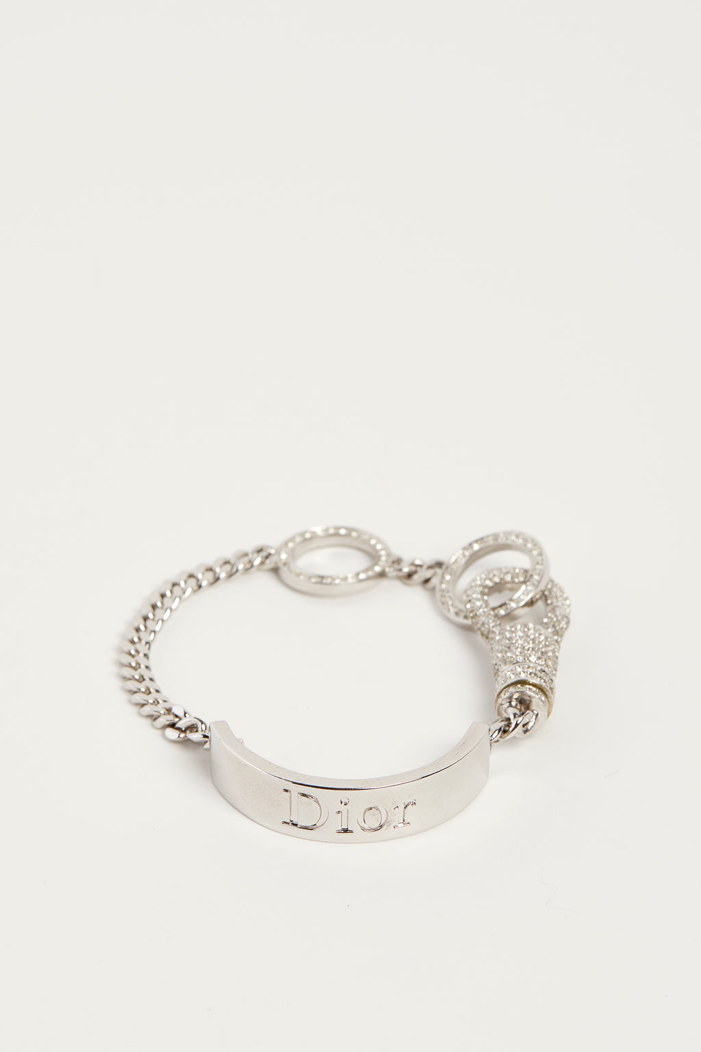 Y2K Christian Dior Pave Lock Bracelet