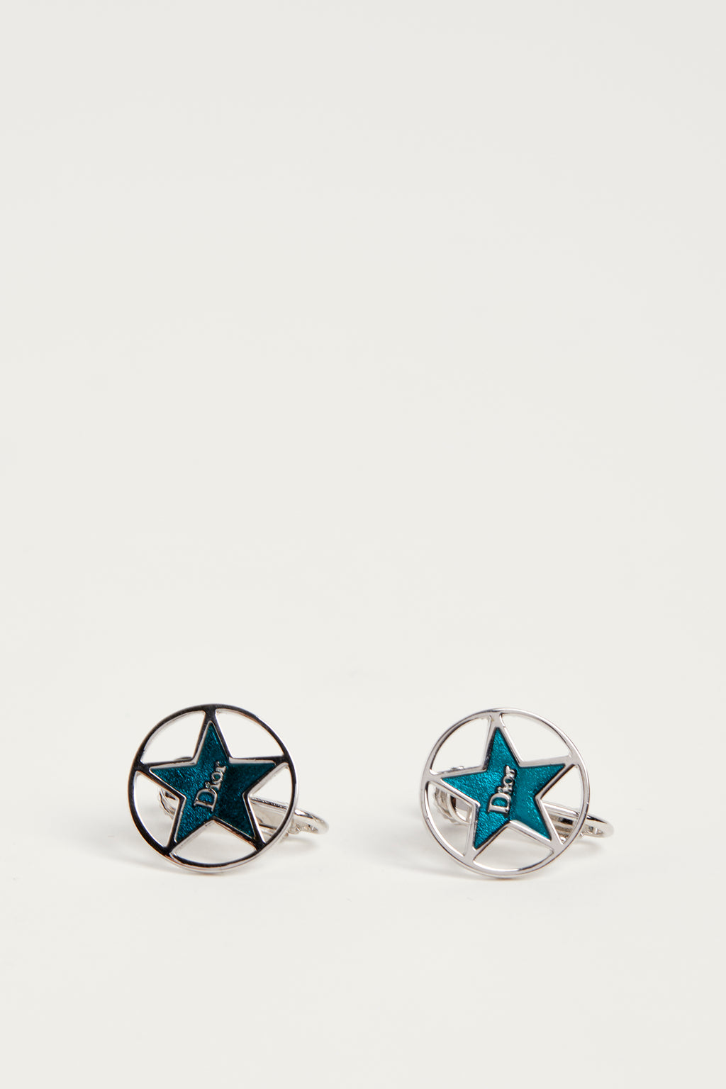 Y2K Christian Dior Blue Star Silver Earrings