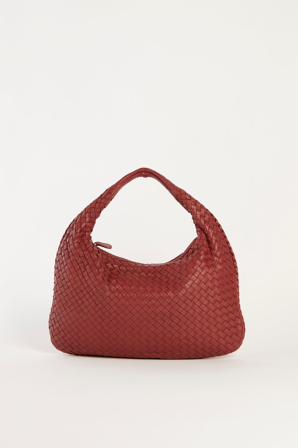 Vintage Bottega Veneta Brick Red Intrecciato Shoulder Bag