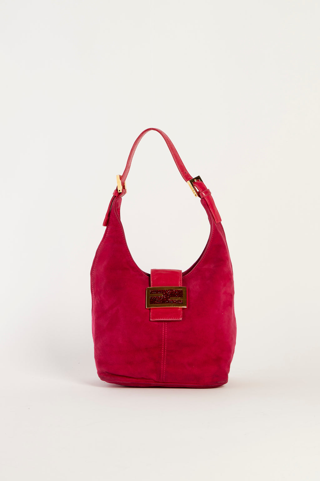 2000s Fendi Pink Suede Small Bucket Bag