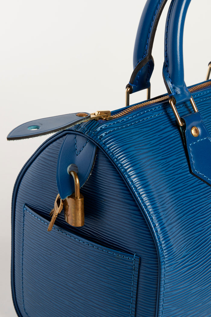 Vintage Louis Vuitton Blue Epi Leather Speedy 25cm