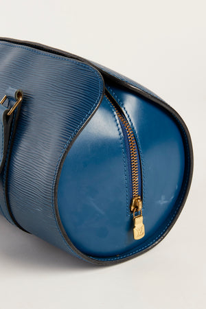 Vintage Louis Vuitton Blue Epi Leather Soufflot Shoulder Bag