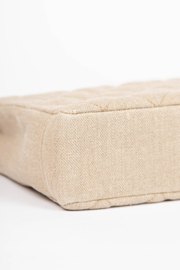 RARE Vintage Chanel Linen Tote Bag with 24k GHW