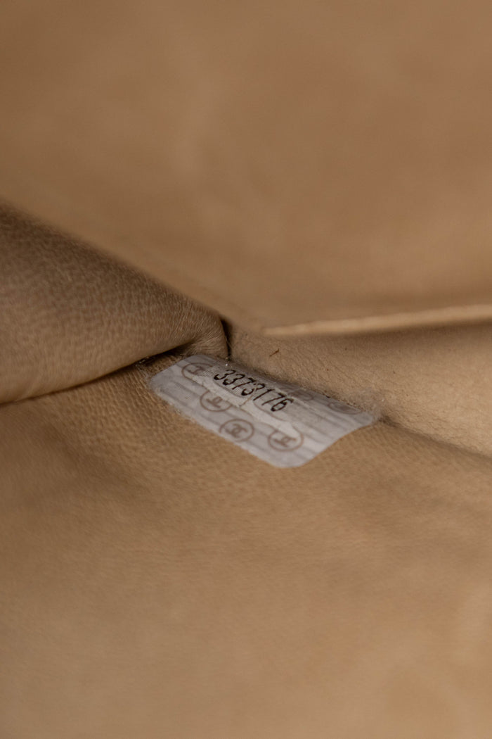 RARE Vintage Chanel Linen Tote Bag with 24k GHW