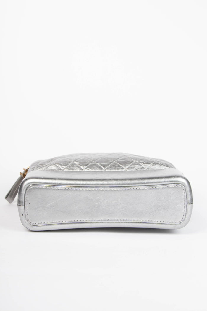 2017 Chanel Silver Aged Calfskin Leather Large Gabrielle Shoulder Bag