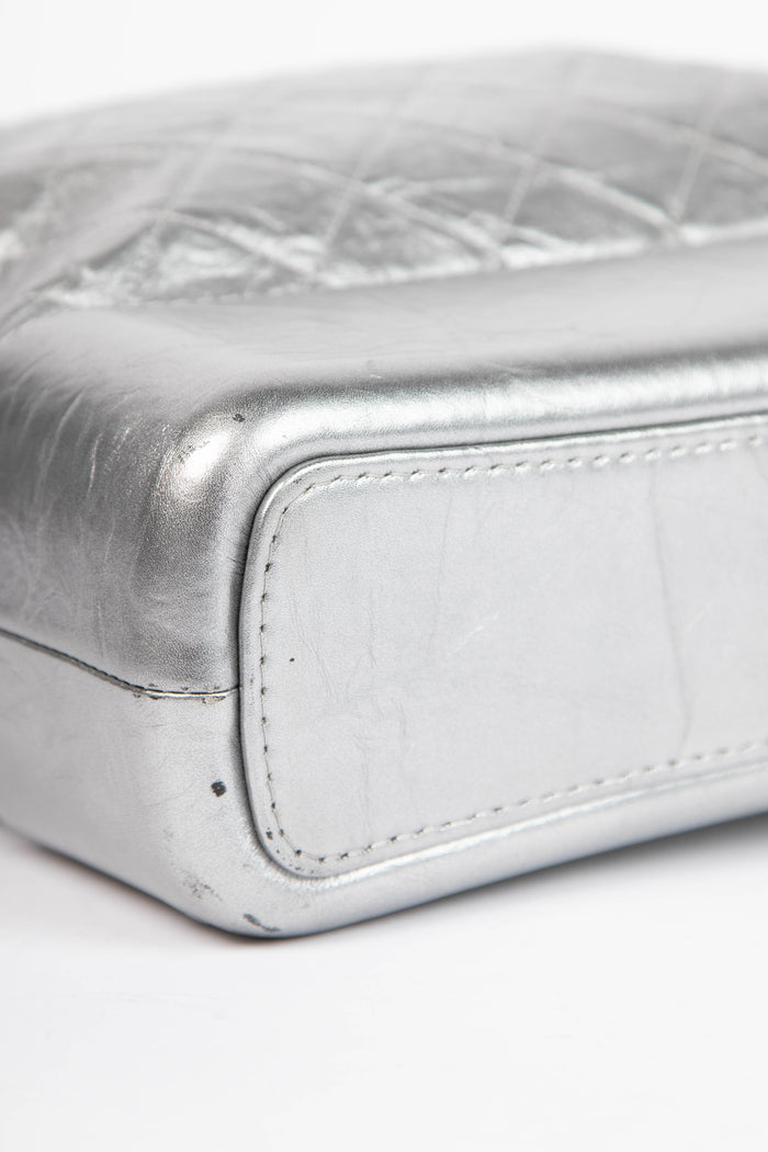 2017 Chanel Silver Aged Calfskin Leather Large Gabrielle Shoulder Bag