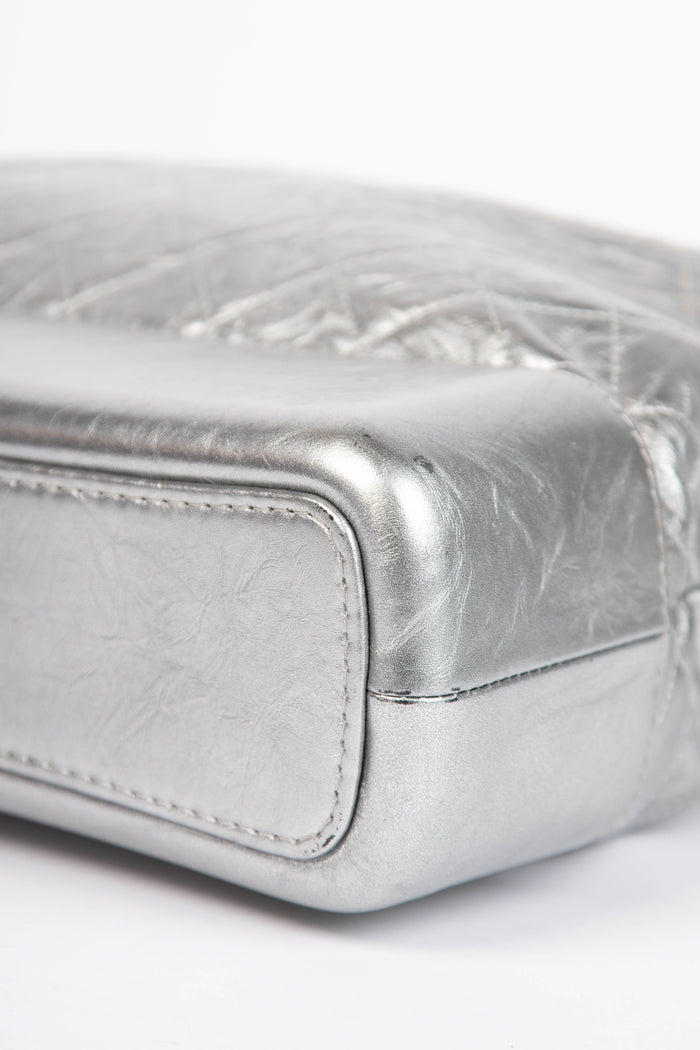 2017 Chanel Silver Aged Calfskin Leather Large Gabrielle Shoulder Bag