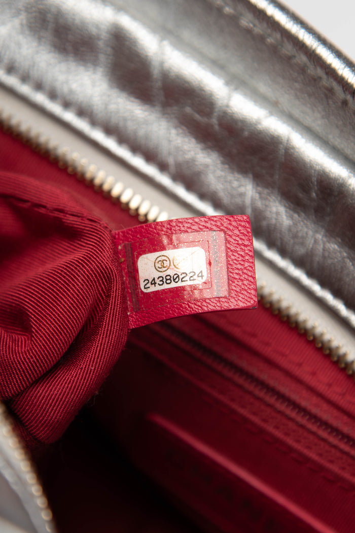 2017 Chanel Silver Aged Calfskin Leather Large Gabrielle Shoulder Bag