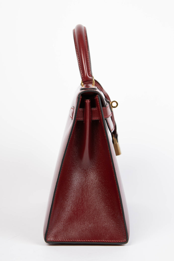 1983 Hermès Kelly 28cm Sellier in Rouge H Box Calf Leather with GHW