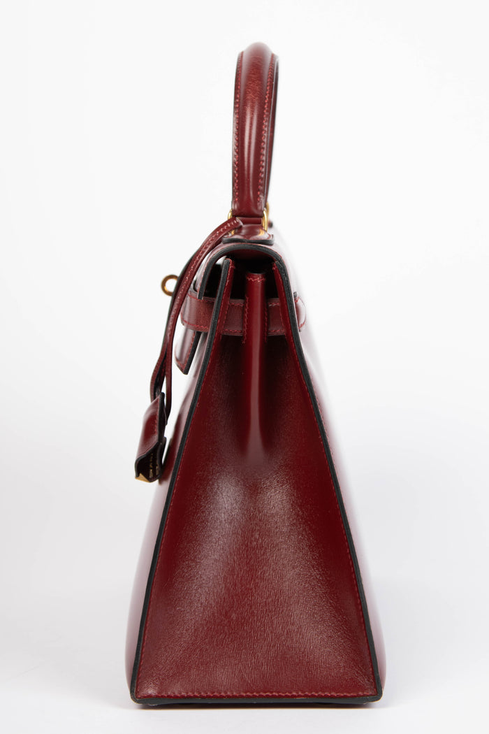 1983 Hermès Kelly 28cm Sellier in Rouge H Box Calf Leather with GHW