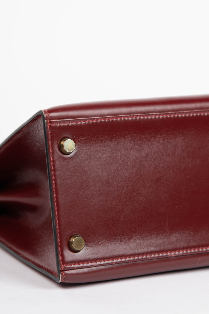 1983 Hermès Kelly 28cm Sellier in Rouge H Box Calf Leather with GHW