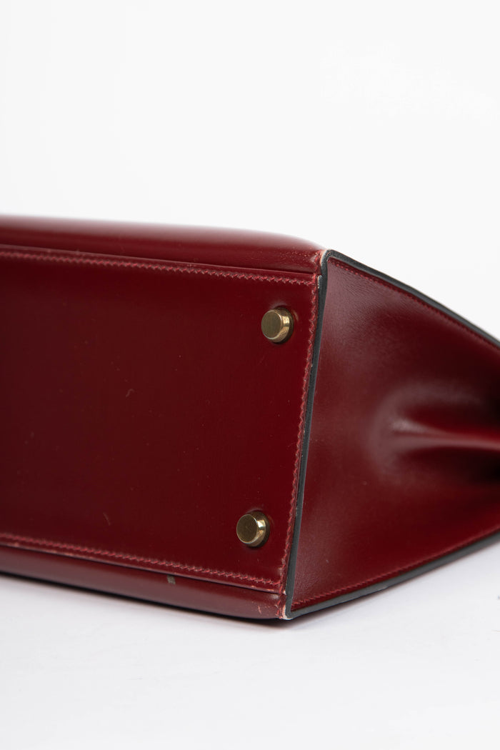 1983 Hermès Kelly 28cm Sellier in Rouge H Box Calf Leather with GHW