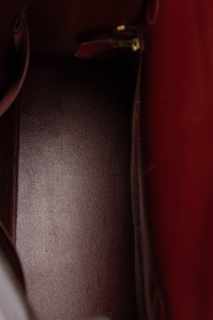 1983 Hermès Kelly 28cm Sellier in Rouge H Box Calf Leather with GHW