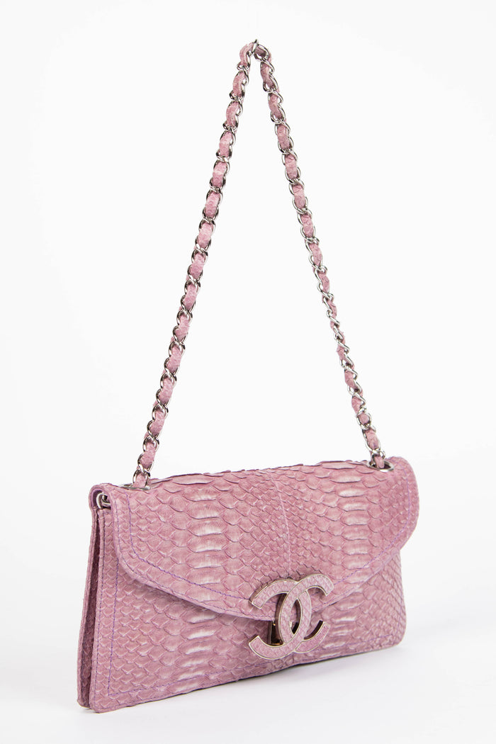 RARE 2006 Chanel Lilac Python Shoulder Bag