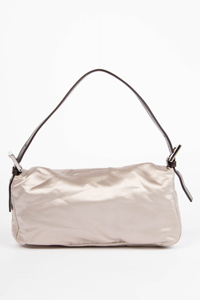 Vintage Fendi Satin Crystal Baguette Shoulder Bag