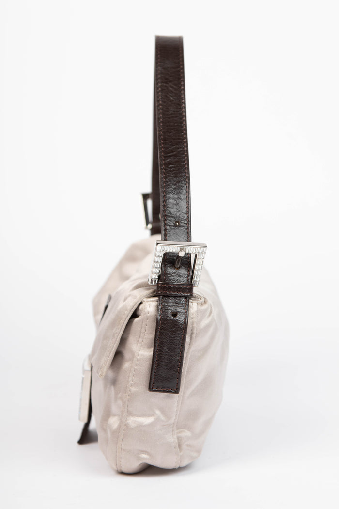 Vintage Fendi Satin Crystal Baguette Shoulder Bag