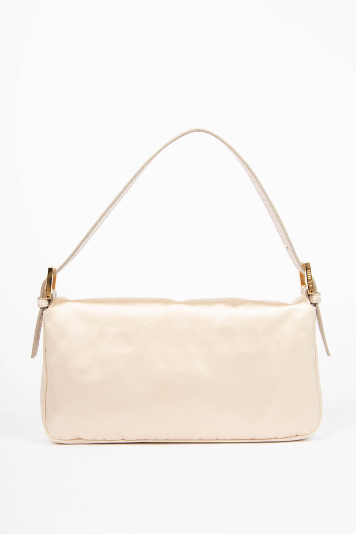 Vintage Fendi Silk and Crystal Baguette Shoulder Bag